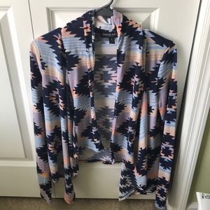 Aztec print cardigan